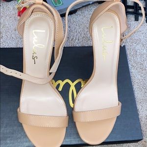 Nude strap heels